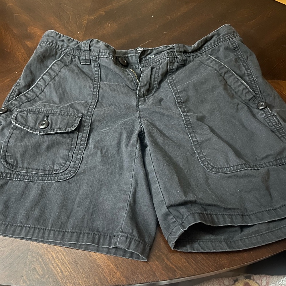 Ralph Lauren Black Cargo Shorts with Relaxed Fit